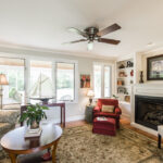 living room with fireplace