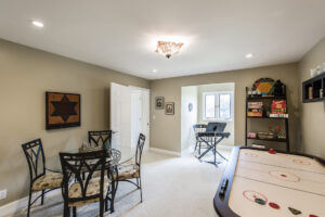 game room at lakefront property