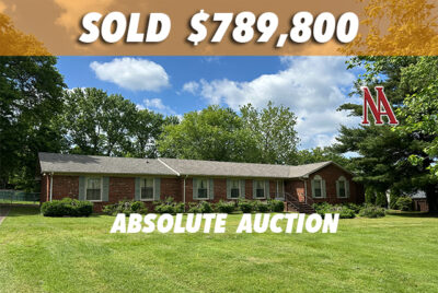 (SOLD) ABSOLUTE AUCTION • NO RESERVE • HIGHEST BID WINS! • 5705 CLOVERLAND PL • BRENTWOOD TN 37027 • All Brick One Story Home On One Acre • LIVE ON-SITE Thursday, June 5th @ 11:00 AM